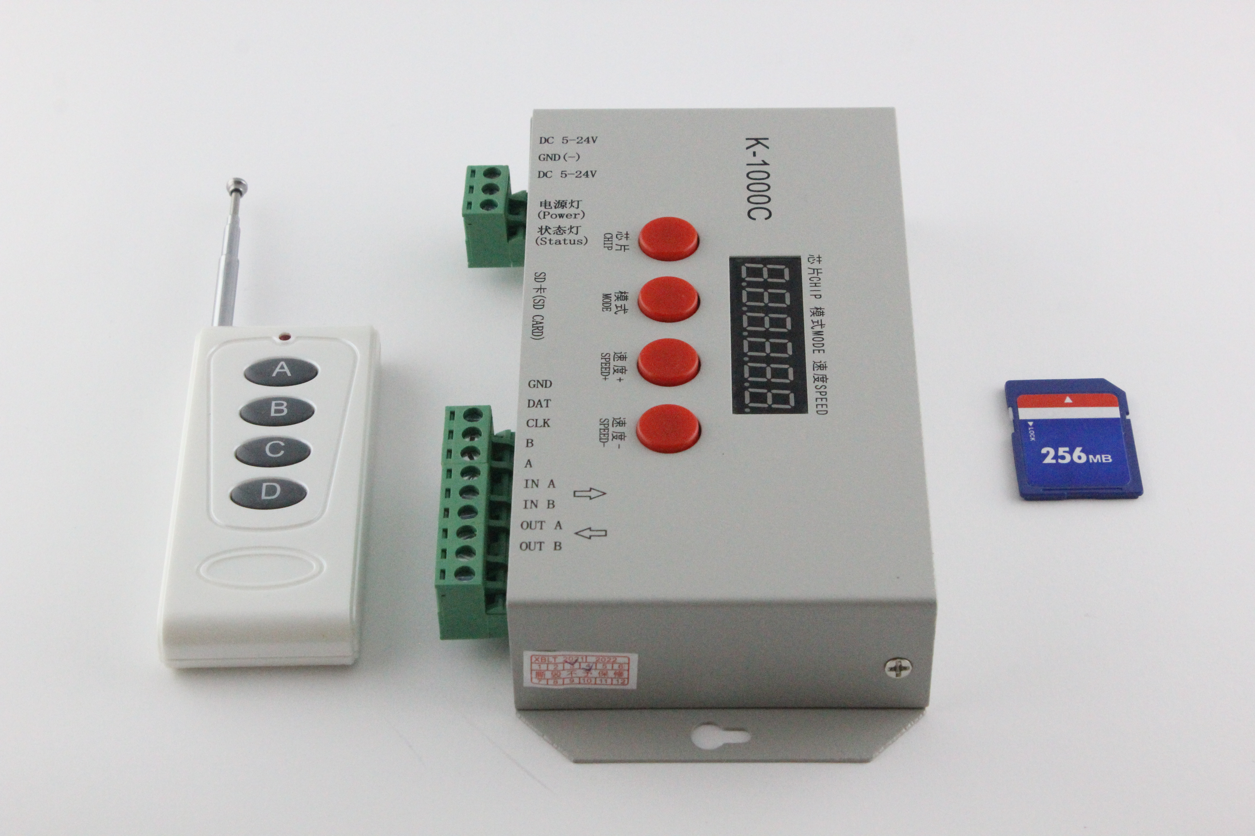 Контролер SPI/DMX512 з пультом керування K-1000C, DC5-24V