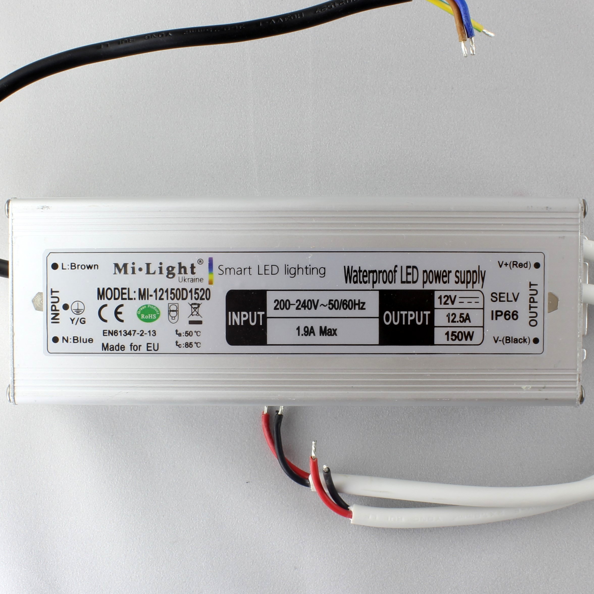Блок живлення SLIM 150 вт, 12 В, 12.5 А, ІР66