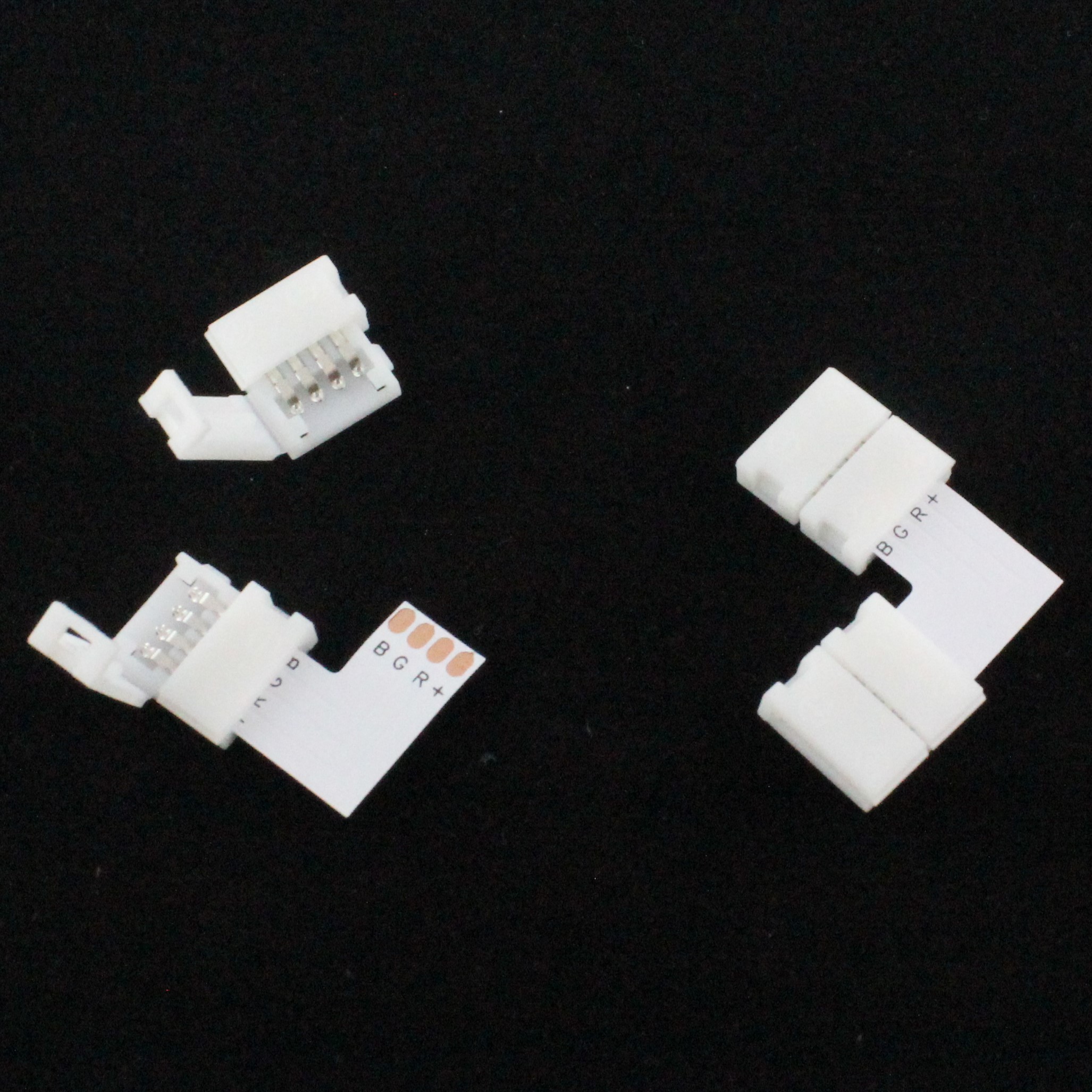 Конектор угловой двусторонний для PCB RGB 10 mm
