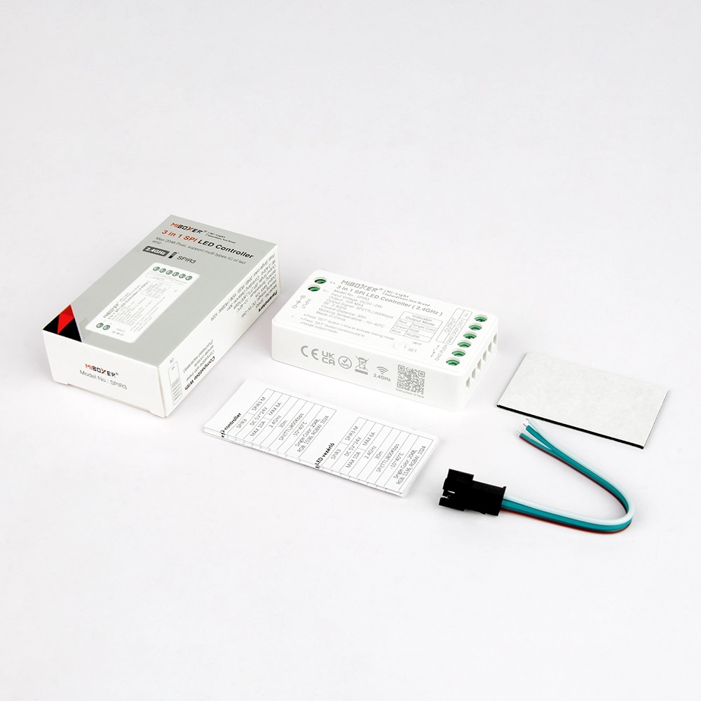 Контролер SPI DIM+RGB+CCT для різнокольорової світлодіодної стрічки 5-24 Вольта 10А 2.4 GHz