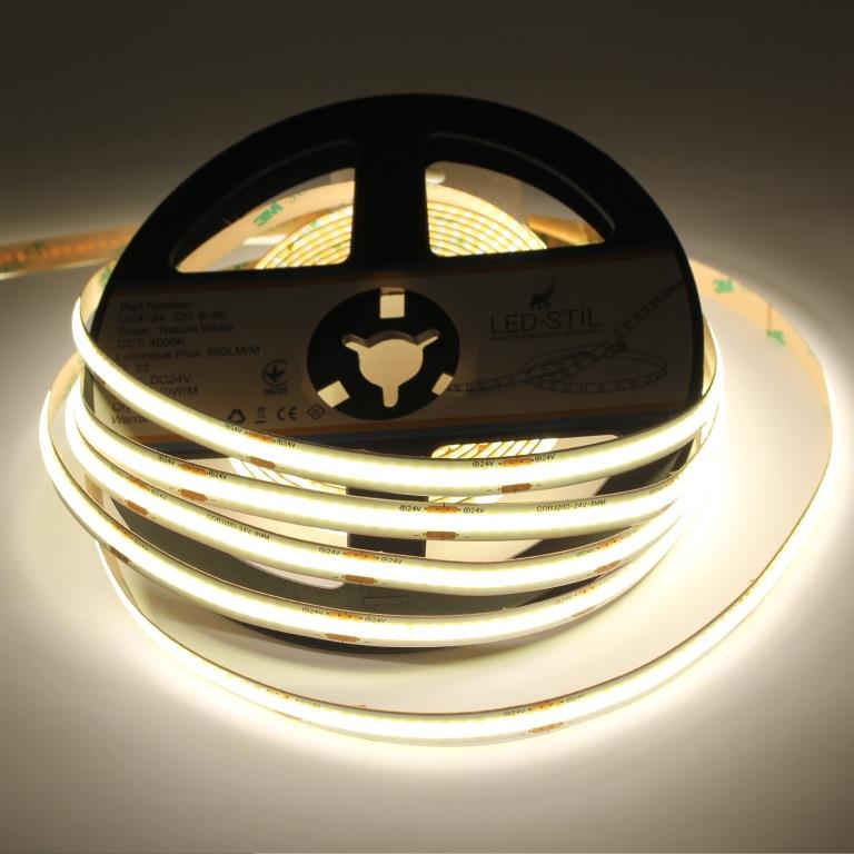 Світлодіодна стрічка LED-STIL 4000K 10 Вт/м COB 320 діодів IP33 24 Вольти 950 lm нейтральне світло