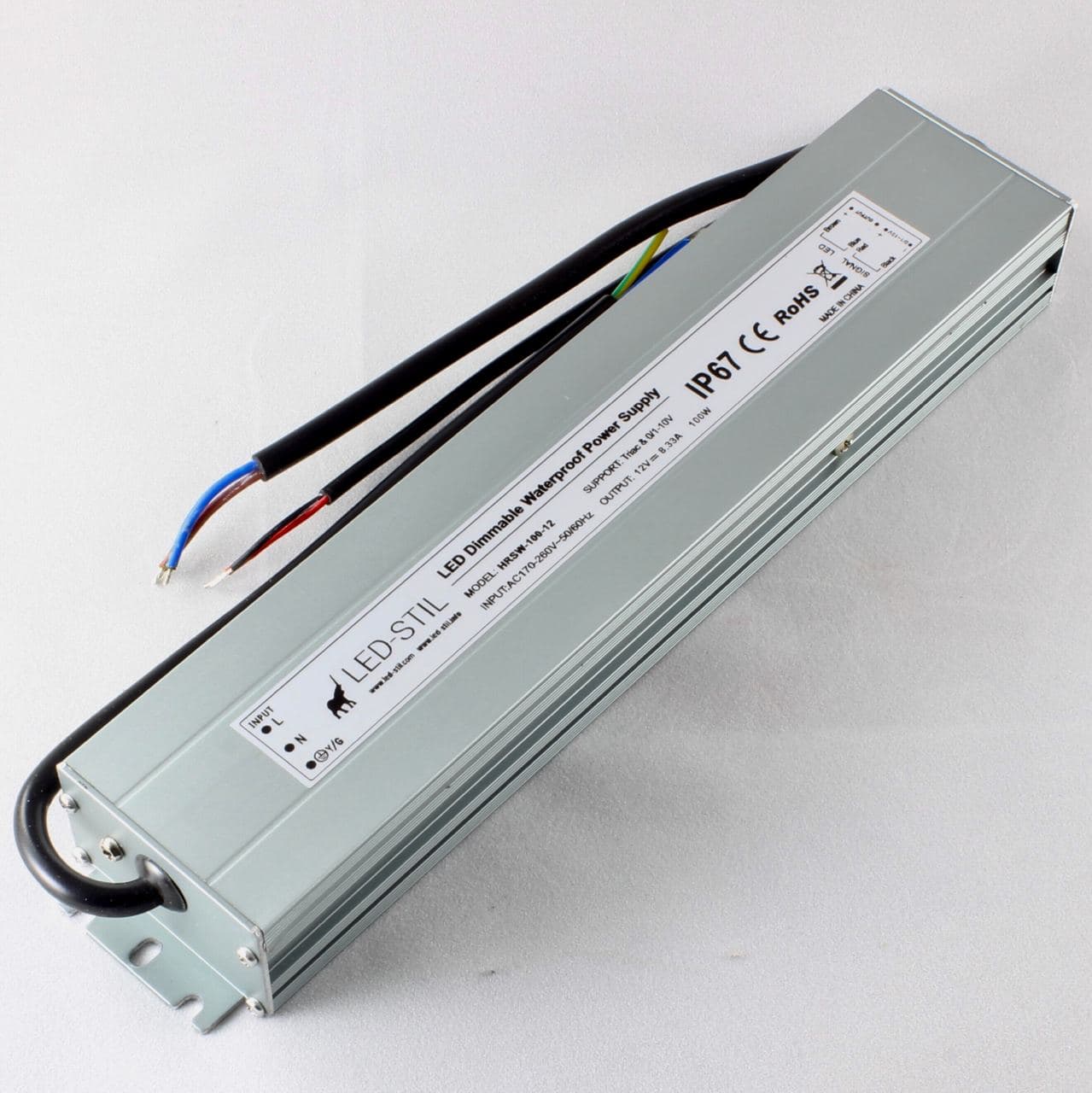 Блок живлення DIM 100 Вт 24V IP67, регулювання по Triac та 0/1-10V