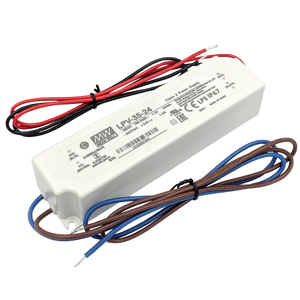 Блок живлення Mean Well для led стрічки 35 Вт 24V IP67, LPV-35-24