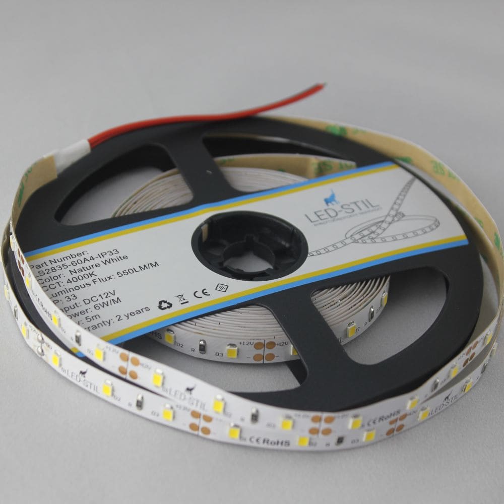 Світлодіодна стрічка LED-STIL 4000K 6 Вт/м 2835 60 діодів IP33 12 Вольт 550 lm нейтральне світло