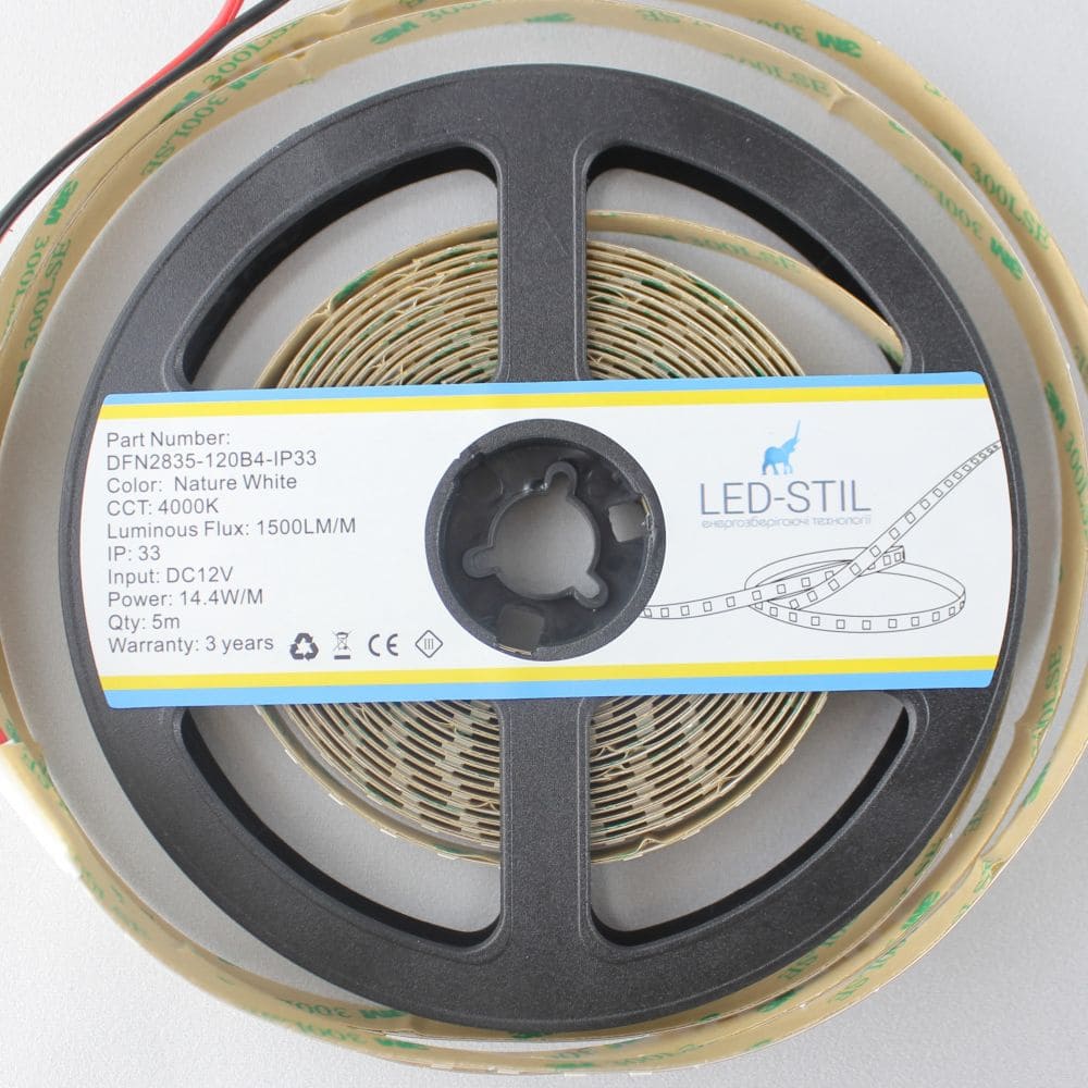 Світлодіодна стрічка LED-STIL 4000K 14,4 Вт/м 2835 120 діодів IP33 24 Вольти 1500 lm нейтральне світло